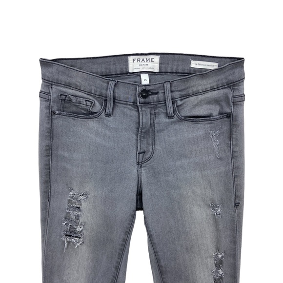 FRAME DENIM Le Skinny de Jeanne Low Rise Distressed Jeans - Picture 3 of 7